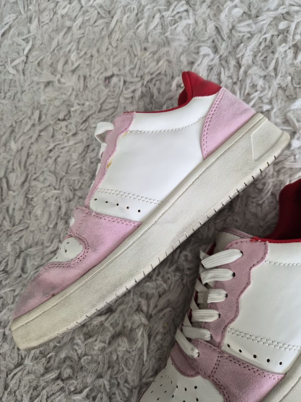 H&M Pink and White Colorblock Sneakers Size 5.5 - Picture 3 of 16